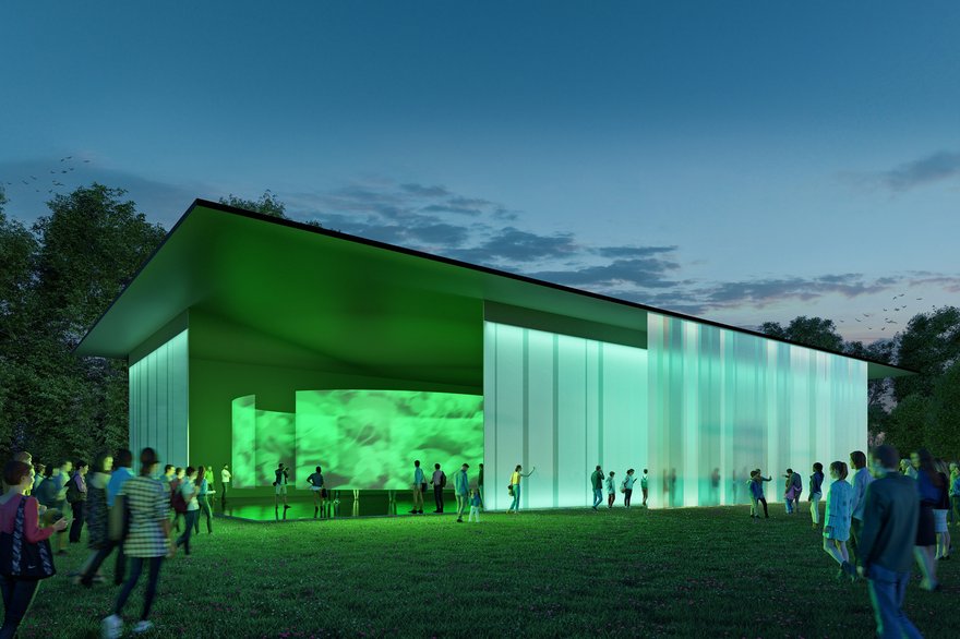 Steiermark Schau - mobiler Pavillon Rendering Buero Kada