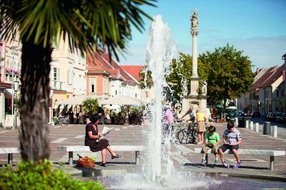 Hauptplatz Bad Radkersburg in der Nähe vom Vitalhotel der Parktherme 