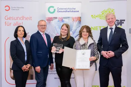 Auszeichnungsübergabe der ÖGK an das Vitalhotel. Auszeichnungsübergabe der ÖGK an das Vitalhotel.