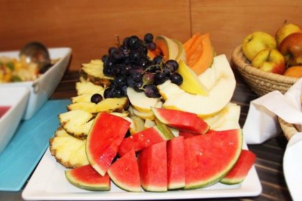 Steirische Wassermelone am Frühstücksbuffet